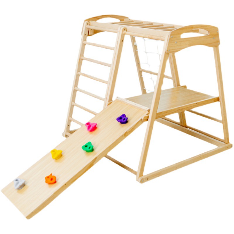 Kids Outdoor Wooden Climbing Frame - Jungle Gym Kids Outdoor Children's Indoor