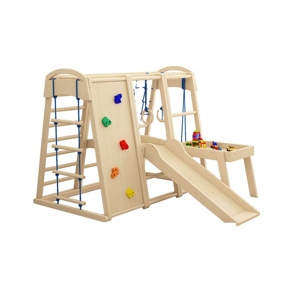 Kids Outdoor Wooden Climbing Frame - Indoor Outdoor Wooden Children Kids Montessori