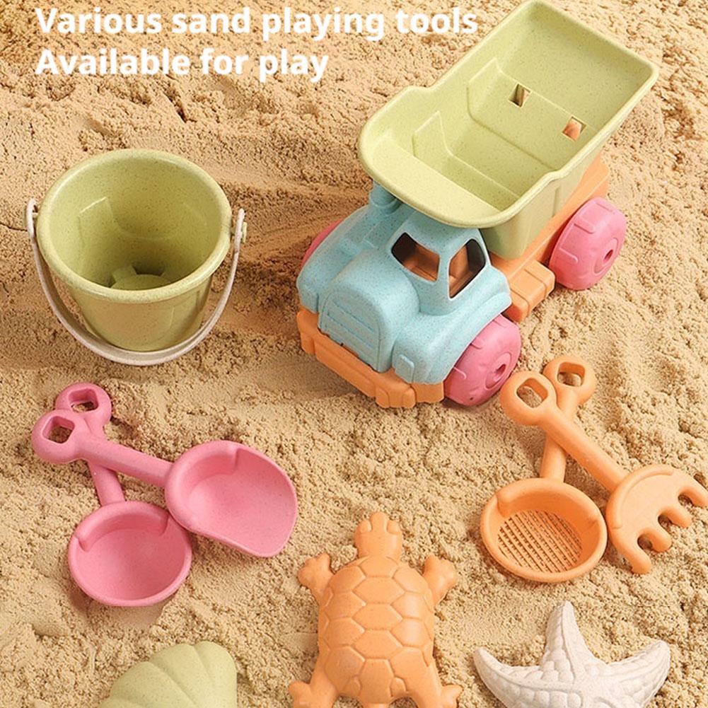 Kids Outdoor Storage - 7Pcs Beach Sand Toys Set for