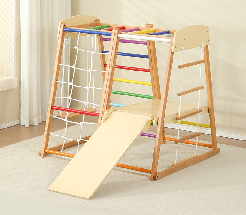 Kids Outdoor Wooden Climbing Frame - Kids Outdoor Indoor Montessori Climbing Gym