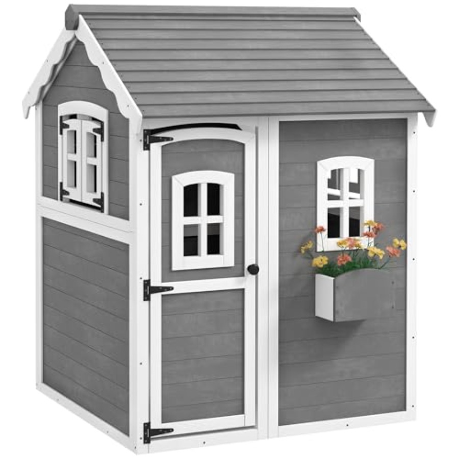 Kids Outdoor Flooring - Outdoor wooden playhouse for kids aged