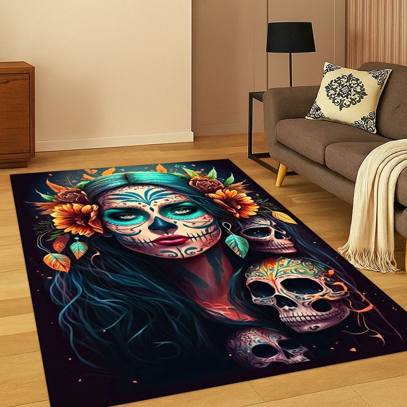 Kids Outdoor Flooring - Gothic Skull Dead Girl Cartoon Horror