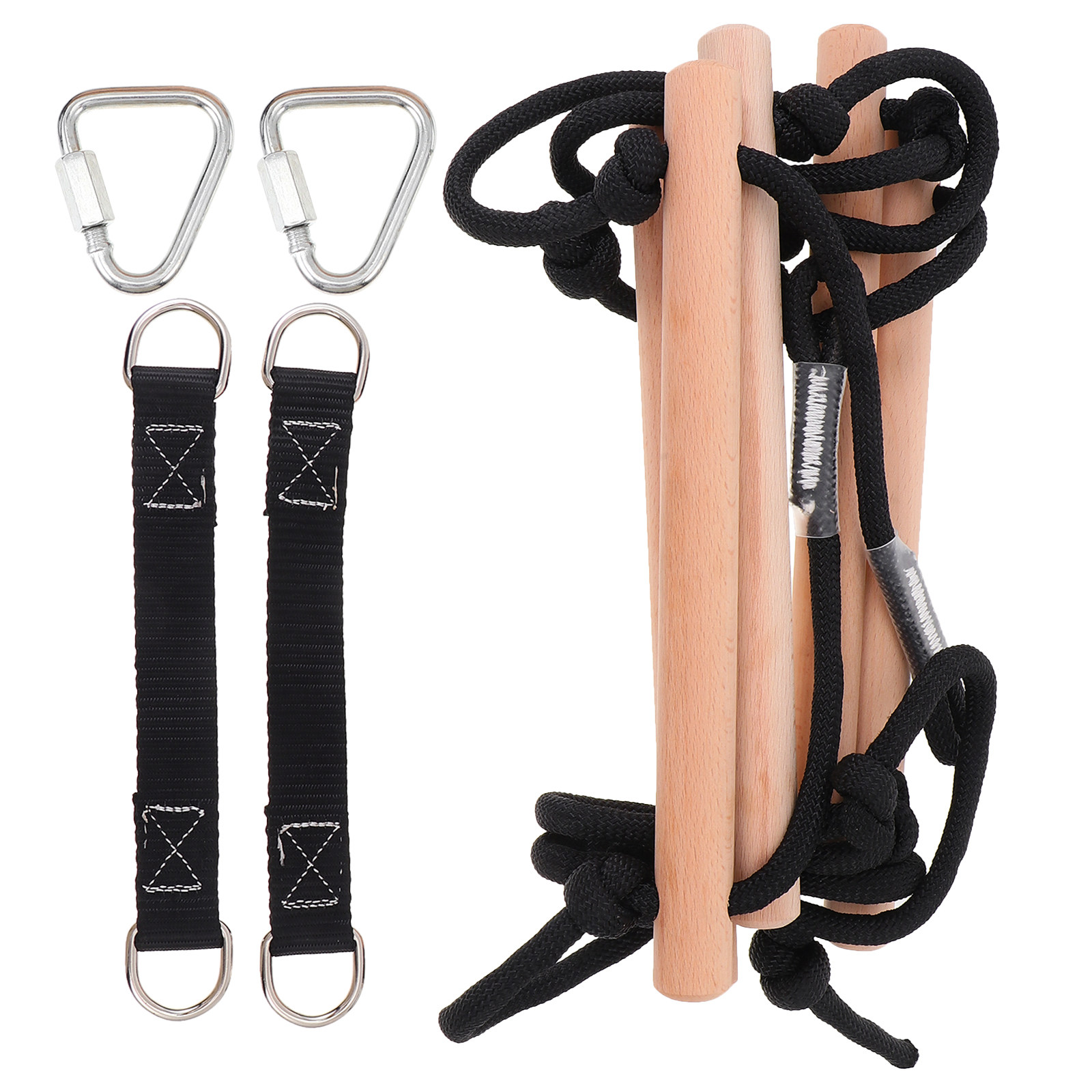 Play Kids Outdoor - Wooden Climbing Ladder Kids Hanging Swing