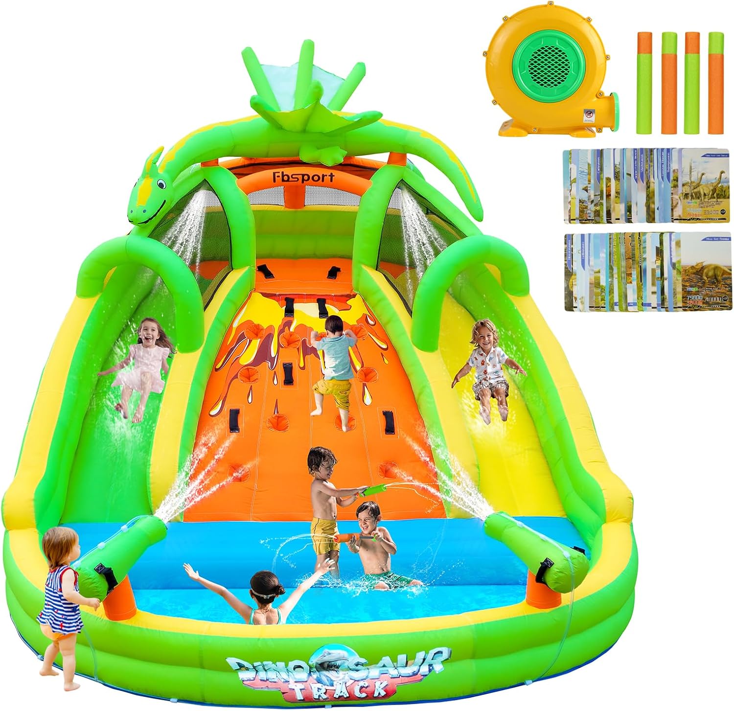 Kids Outdoor Water Slide - Kids Inflatable Bounce House with Slide,