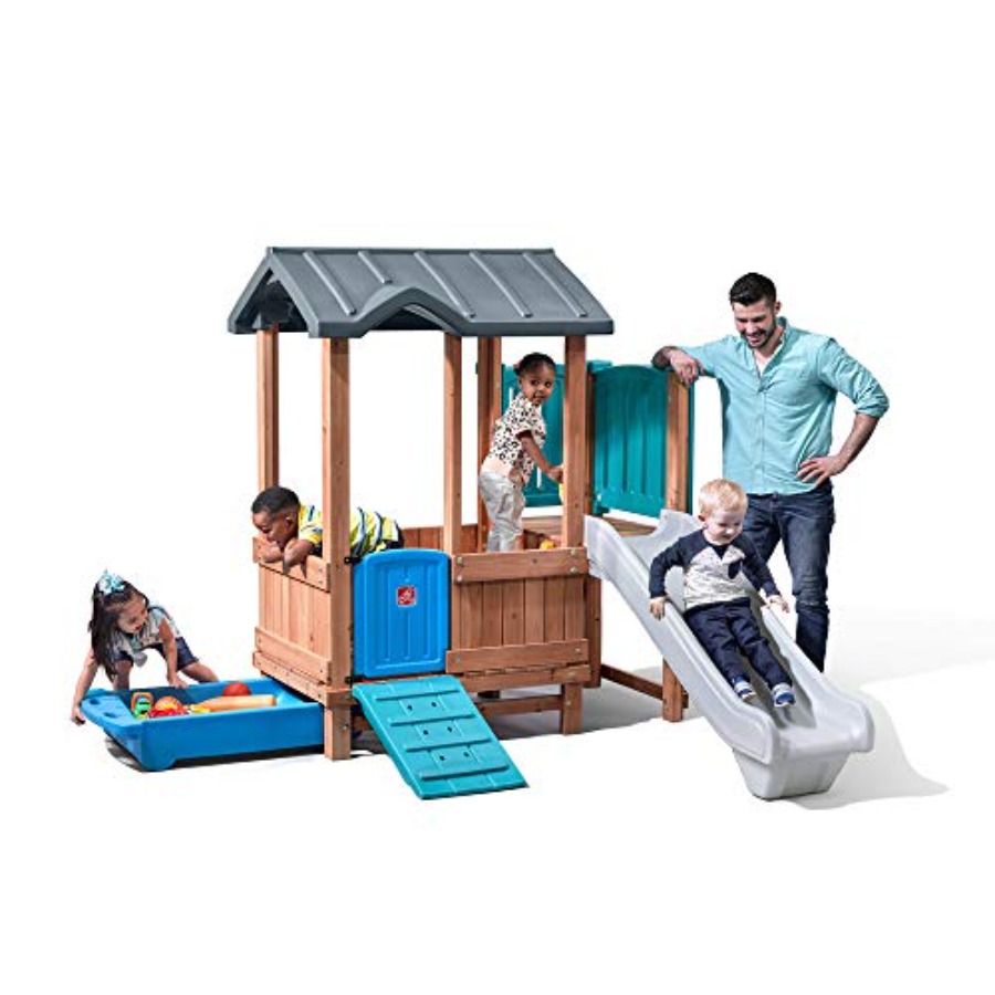 Kids Outdoor Storage - Woodland Adventure Playhouse & Slide, Kids