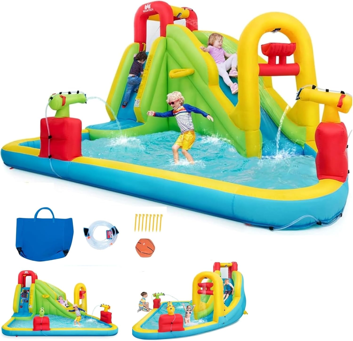 Kids Outdoor Water Slide - Mega Inflatable Water Park Bouncy Castle