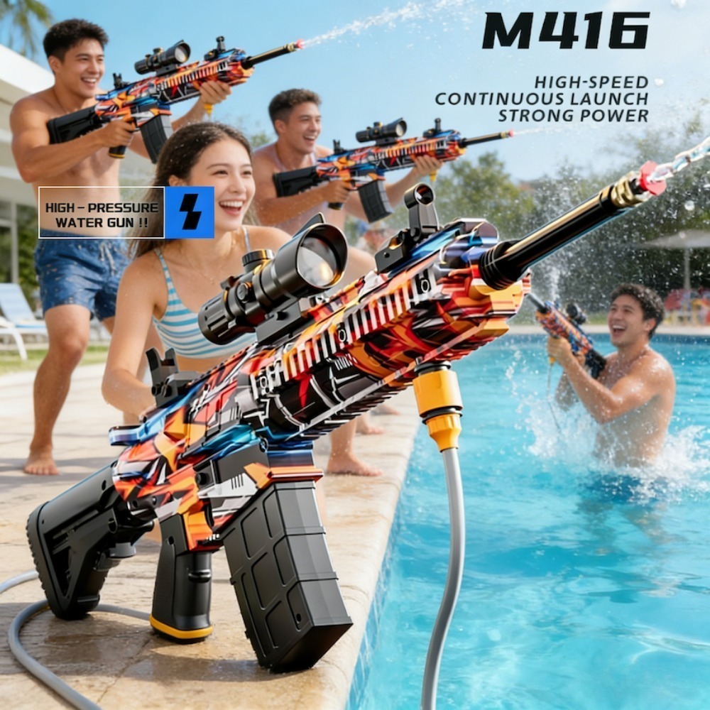 Kids Outdoor Car - M416 High-Pressure Electric Water Gun Rechargeable