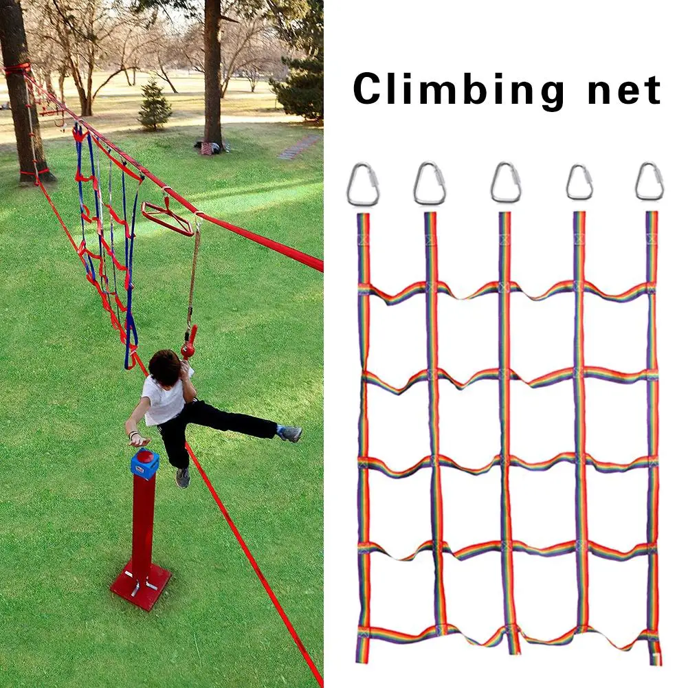 Kids Outdoor Play Area - 250kg Outdoor Children Climbing Net Rainbow