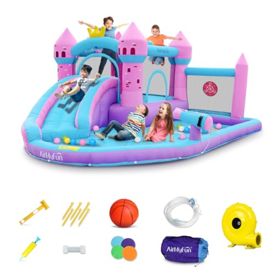 Kids Outdoor Water Slide - Backyard inflatable waterslide bounce house for