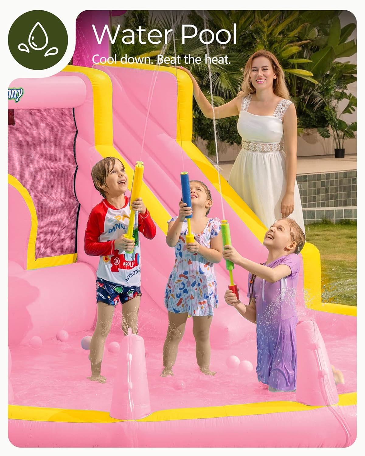Pink Inflatable Water Slide Bo - Kids Outdoor Water Slide recension och pris