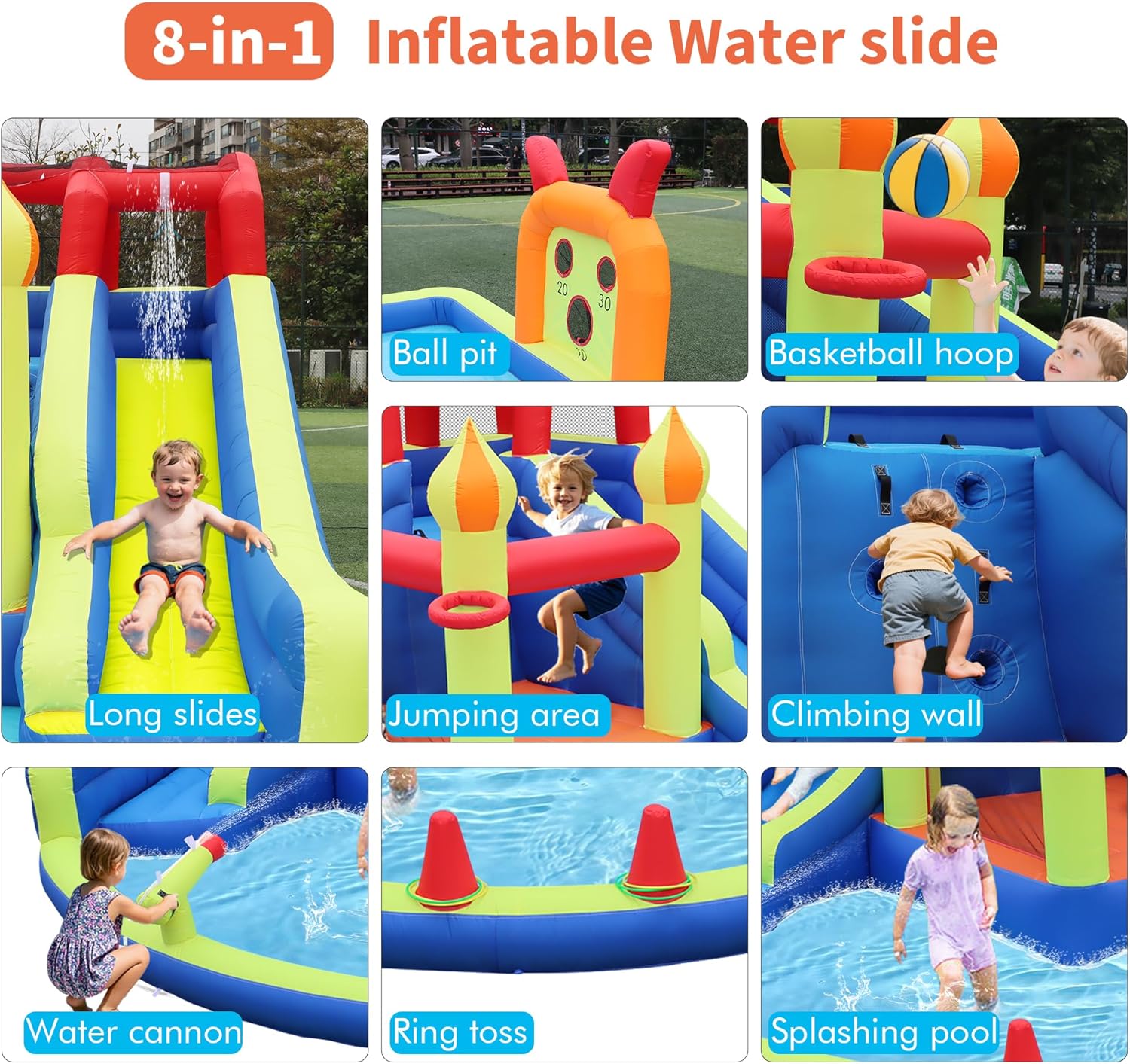 Kids Jumping Castle with Two L - Kids Outdoor Water Slide recension och pris