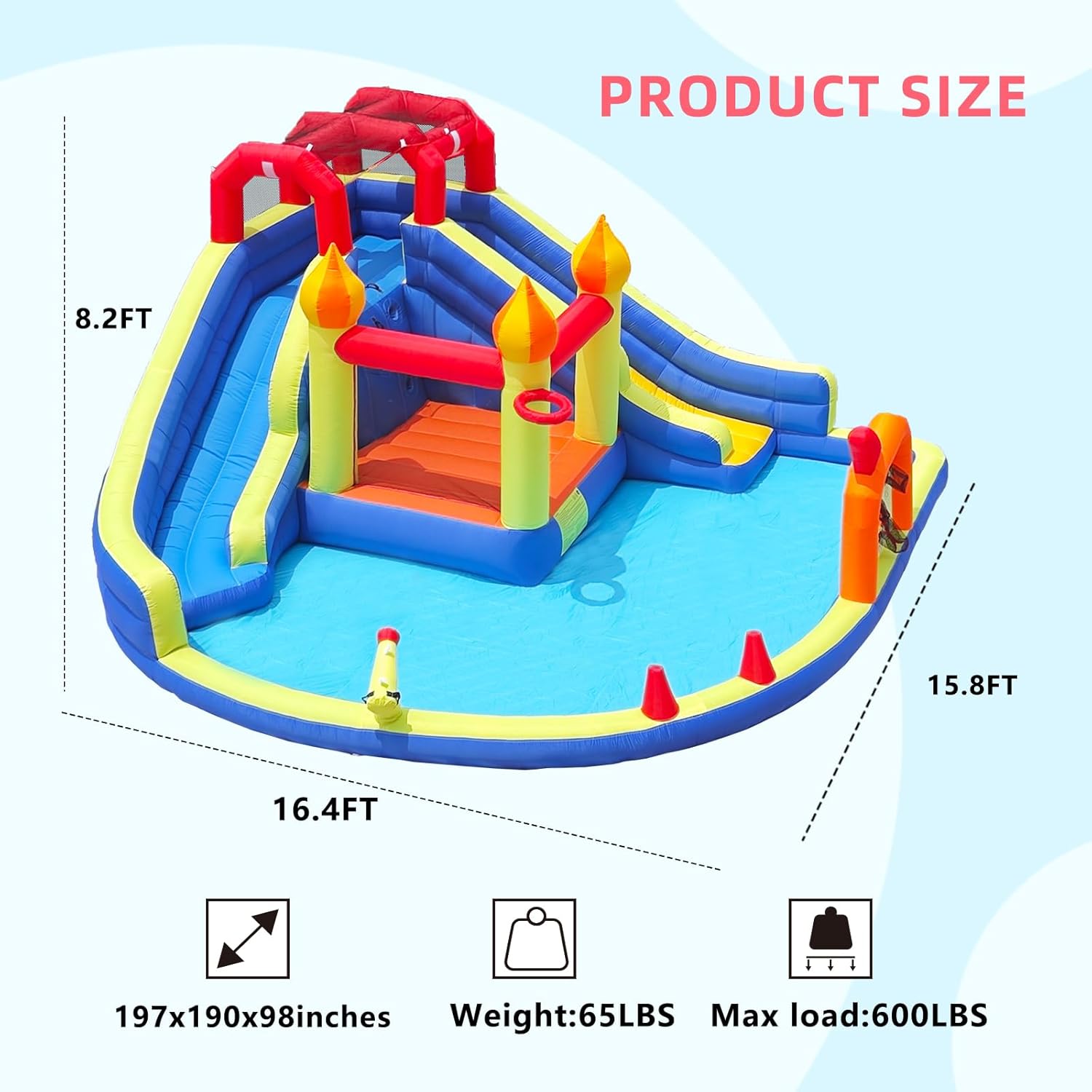 Kids Jumping Castle with Two L - Kids Outdoor Water Slide recension och pris