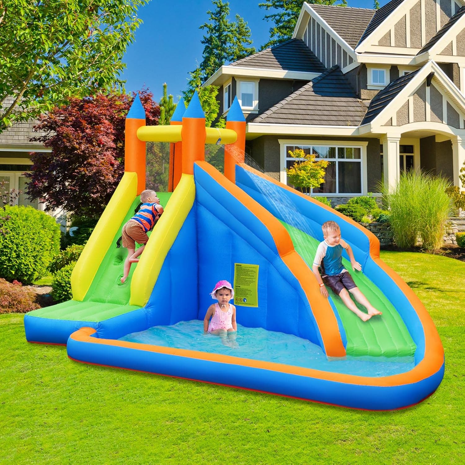 Giant Inflatable Water Park Bo - Kids Outdoor Water Slide recension och pris