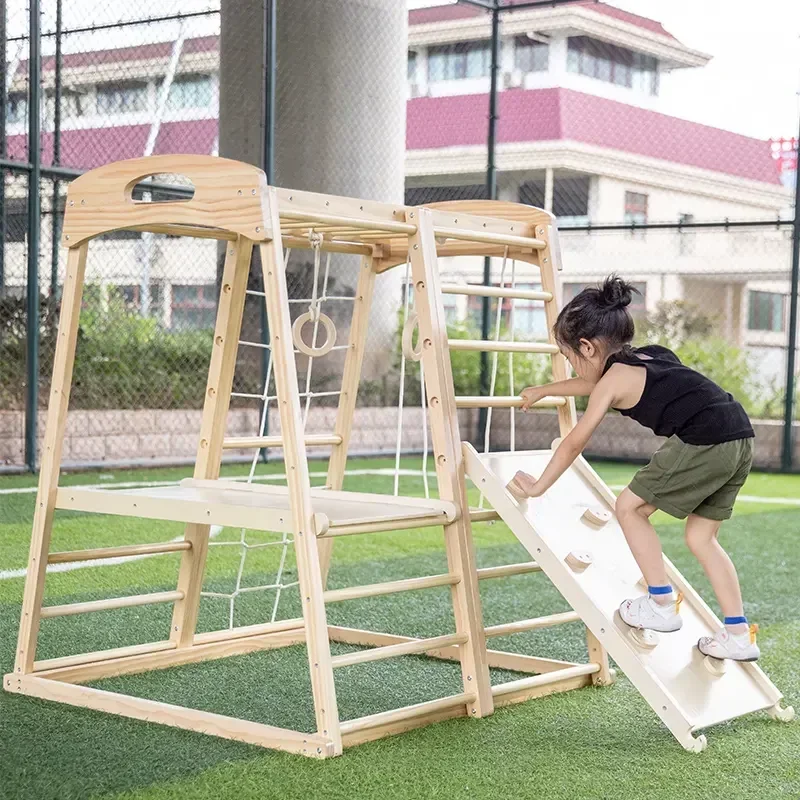 Wooden Climbing Frame Playgrou - Kids Outdoor Wooden Climbing Frame recension och pris