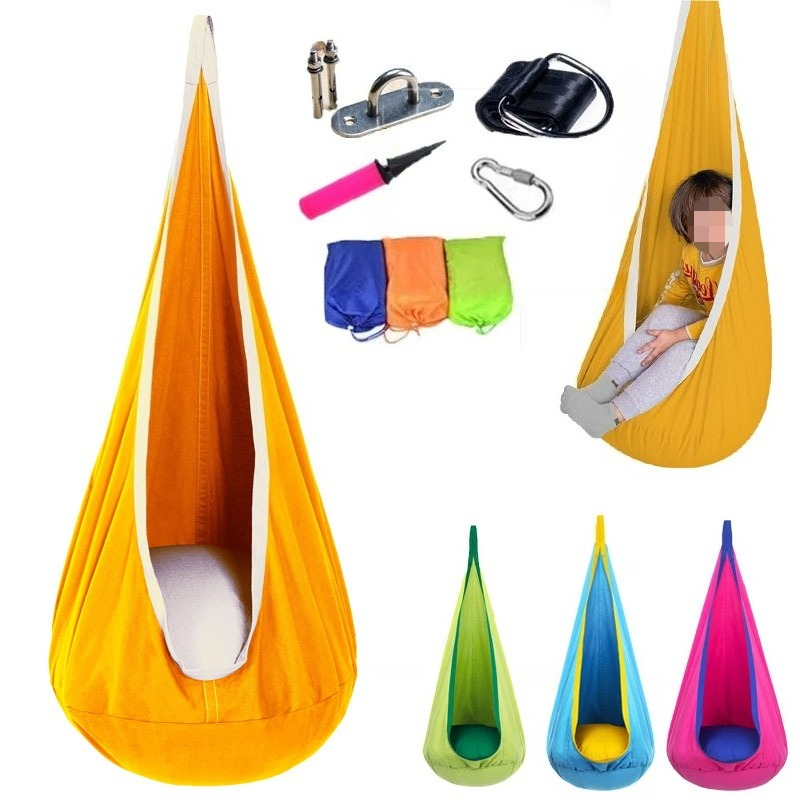 1Pc Kids Pod Swing Seat Cotton - Kids Yellow Outdoor Chair recension och pris