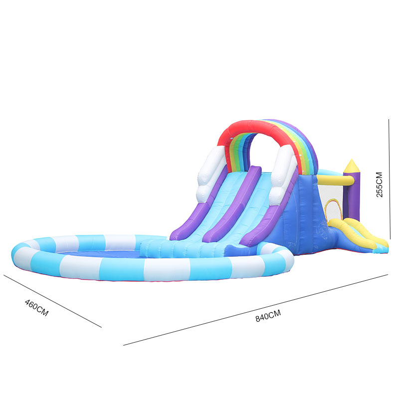 Giant Rainbow Inflatable Water - Kids Outdoor Water Slide recension och pris