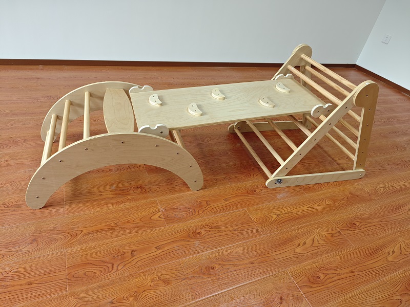 Hot Selling 3-in-1 Montessori  - Kids Outdoor Wooden Climbing Frame recension och pris