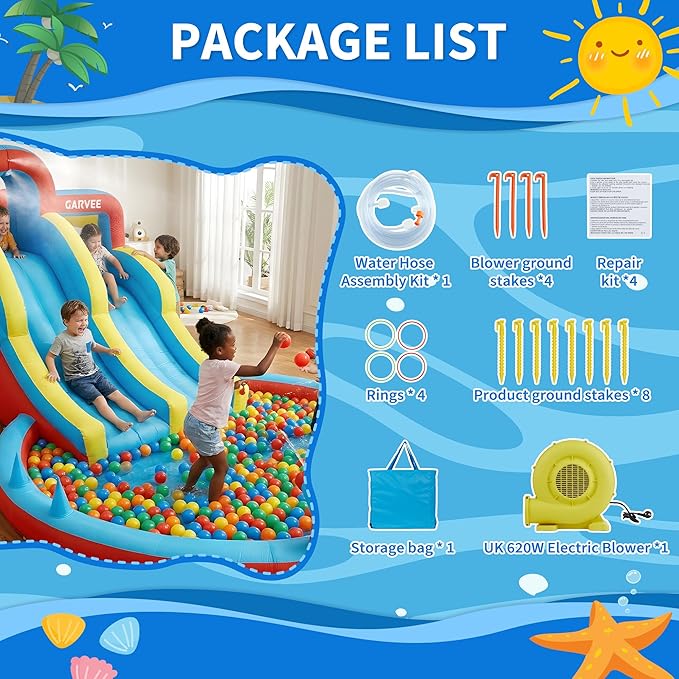 All-Season 8-in-1 Inflatable W - Kids Outdoor Water Slide recension och pris