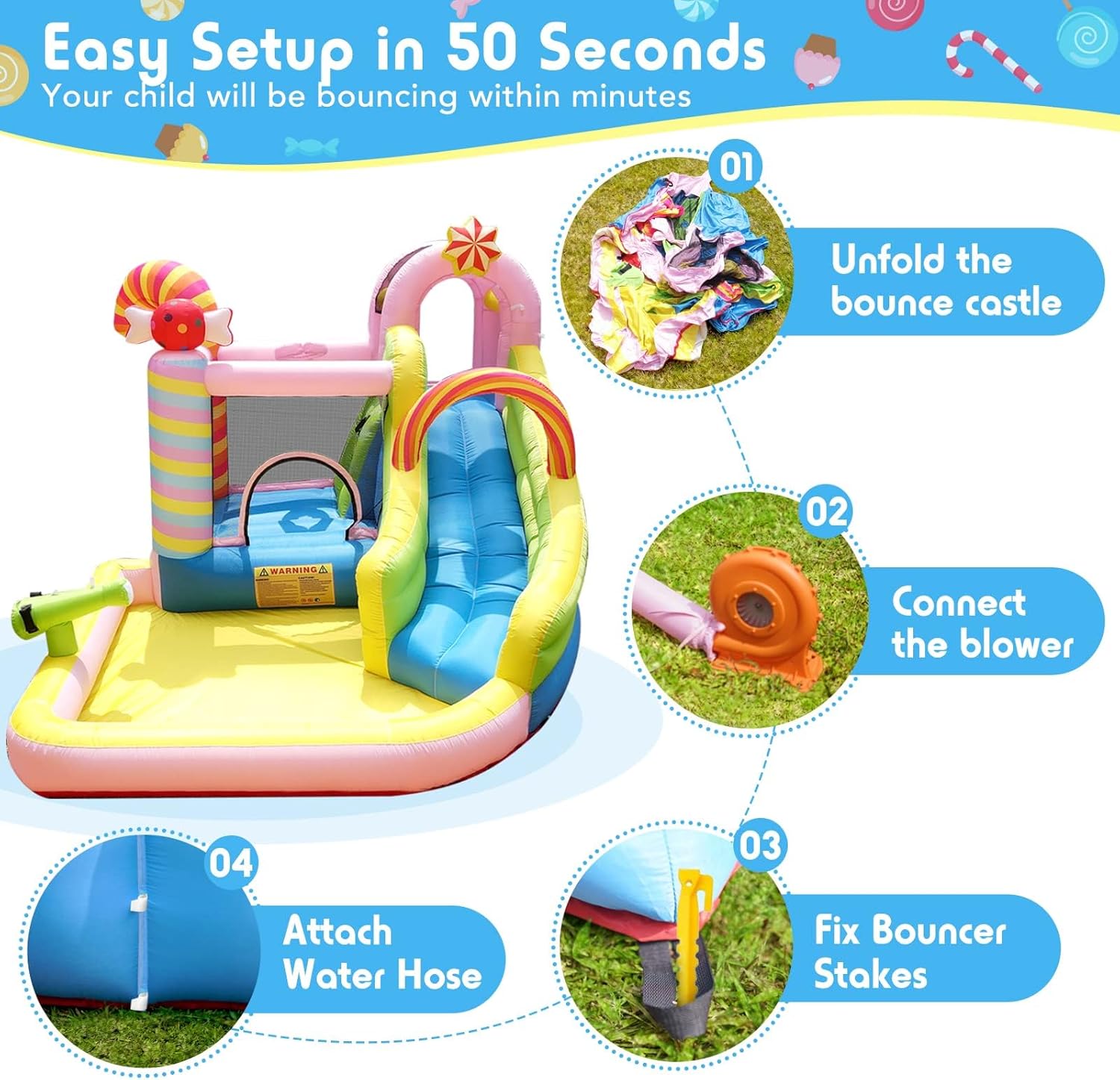 Kids Inflatable Water Slide Bo - Kids Outdoor Water Slide recension och pris