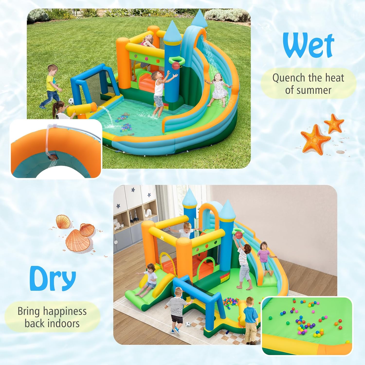 9-in-1 Inflatable Water Slide  - Kids Outdoor Water Slide recension och pris