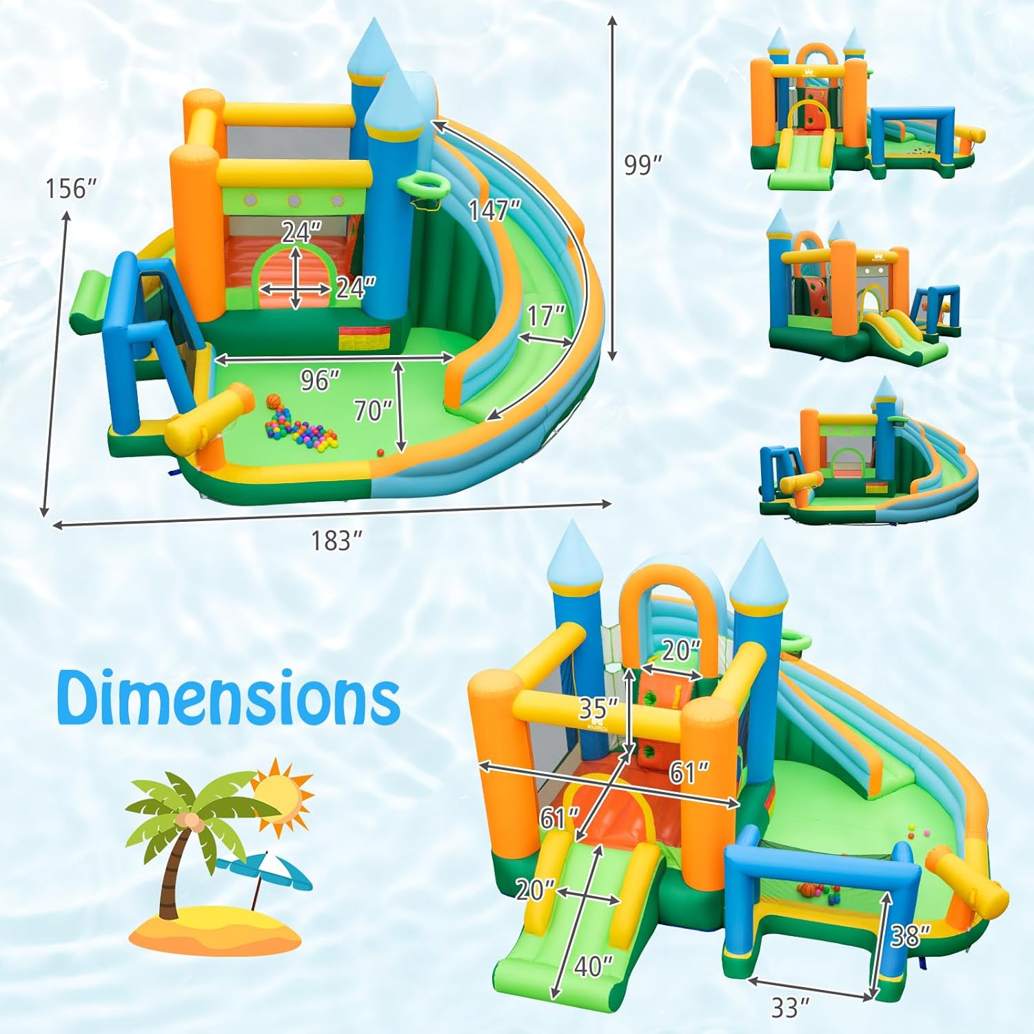 9-in-1 Inflatable Water Slide  - Kids Outdoor Water Slide recension och pris