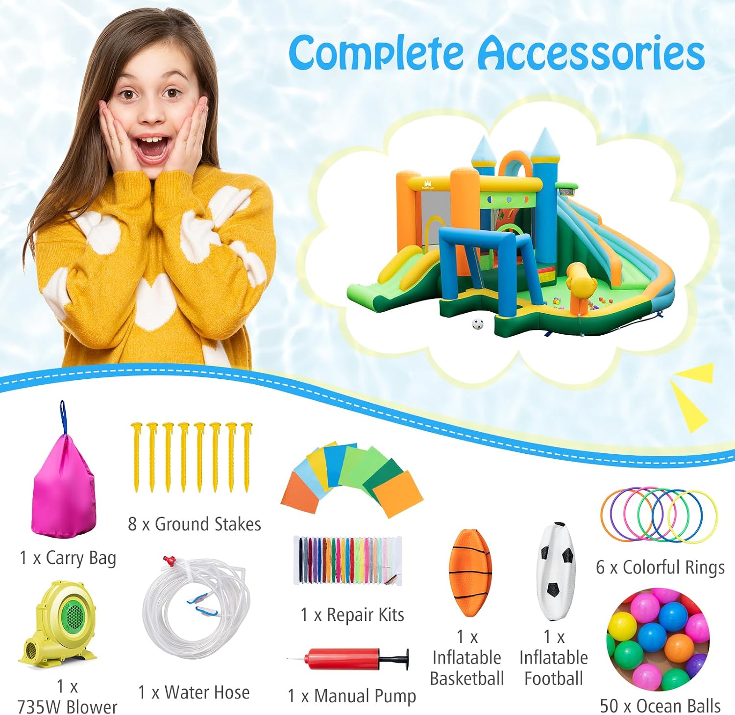 9-in-1 Inflatable Water Slide  - Kids Outdoor Water Slide recension och pris