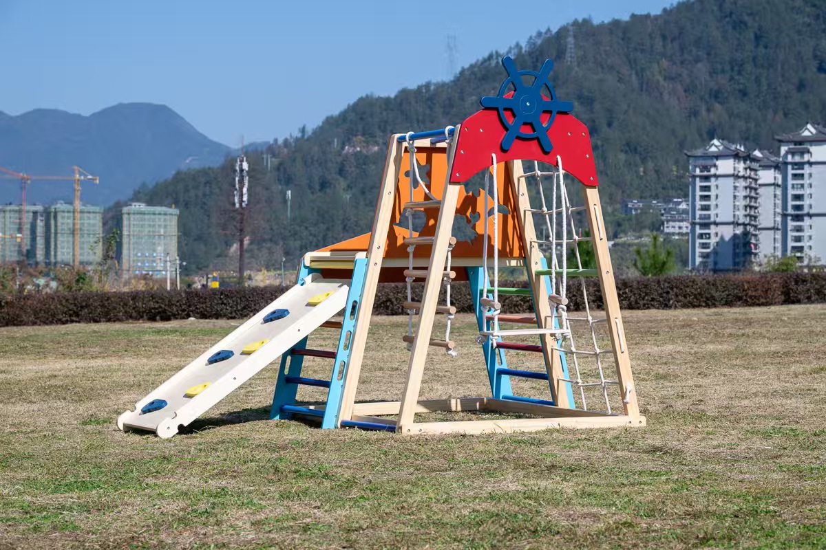 Large Solid Wood Climbing Fram - Kids Outdoor Wooden Climbing Frame recension och pris