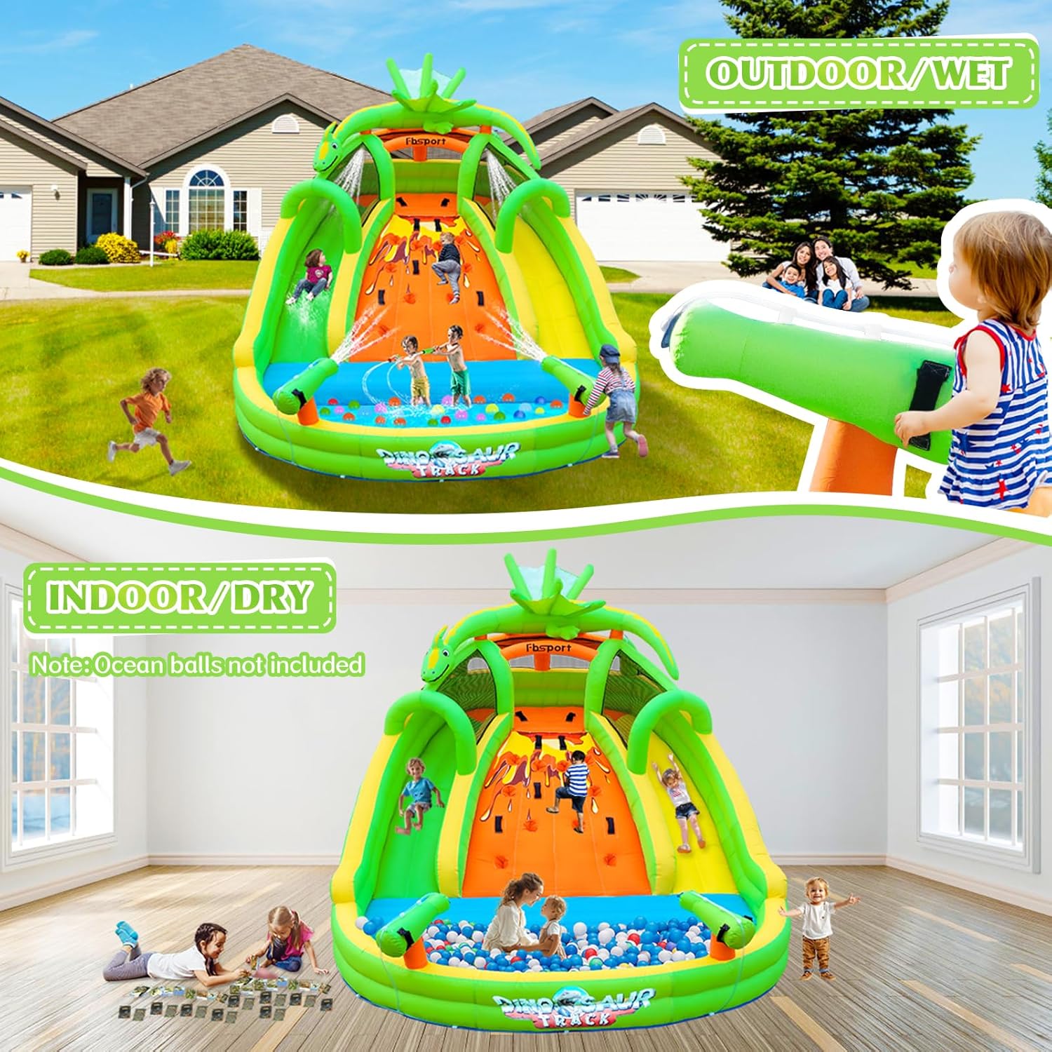 Kids Inflatable Bounce House w - Kids Outdoor Water Slide recension och pris
