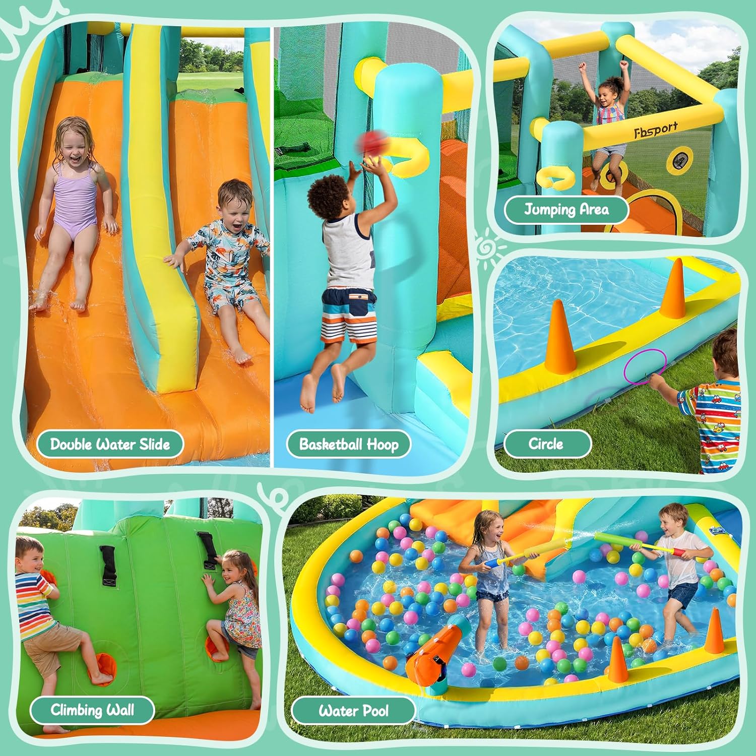Double Slide Inflatable Water  - Kids Outdoor Water Slide recension och pris
