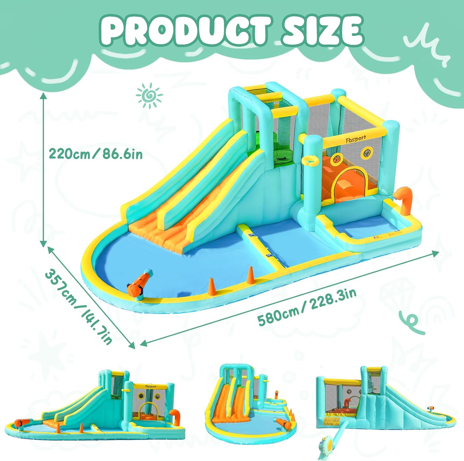 Double Slide Inflatable Water  - Kids Outdoor Water Slide recension och pris