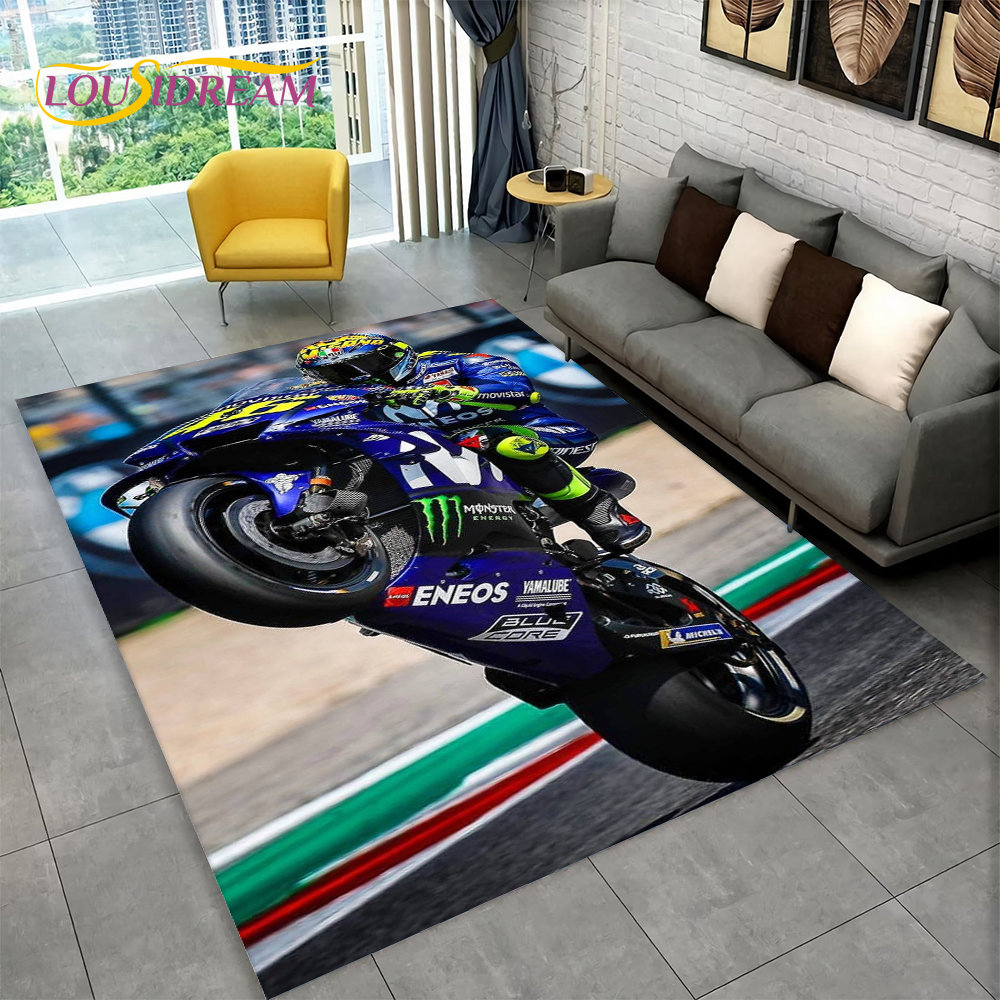 3D Motorcycle Racing Area Rug  - Kids Outdoor Play Area recension och pris