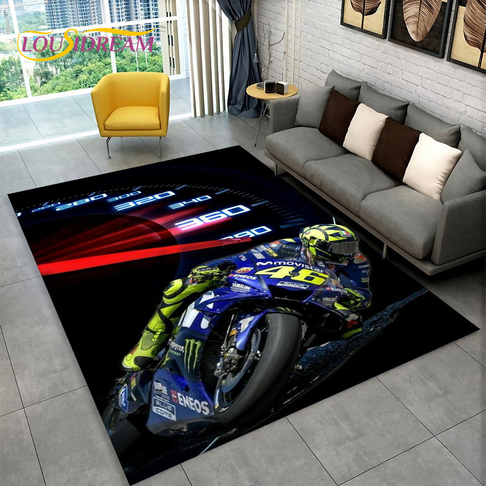 3D Motorcycle Racing Area Rug  - Kids Outdoor Play Area recension och pris