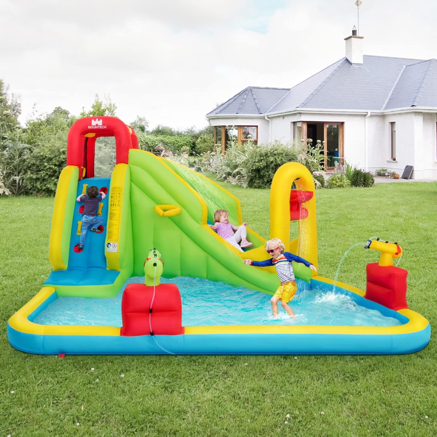 Mega Inflatable Water Park Bou - Kids Outdoor Water Slide recension och pris