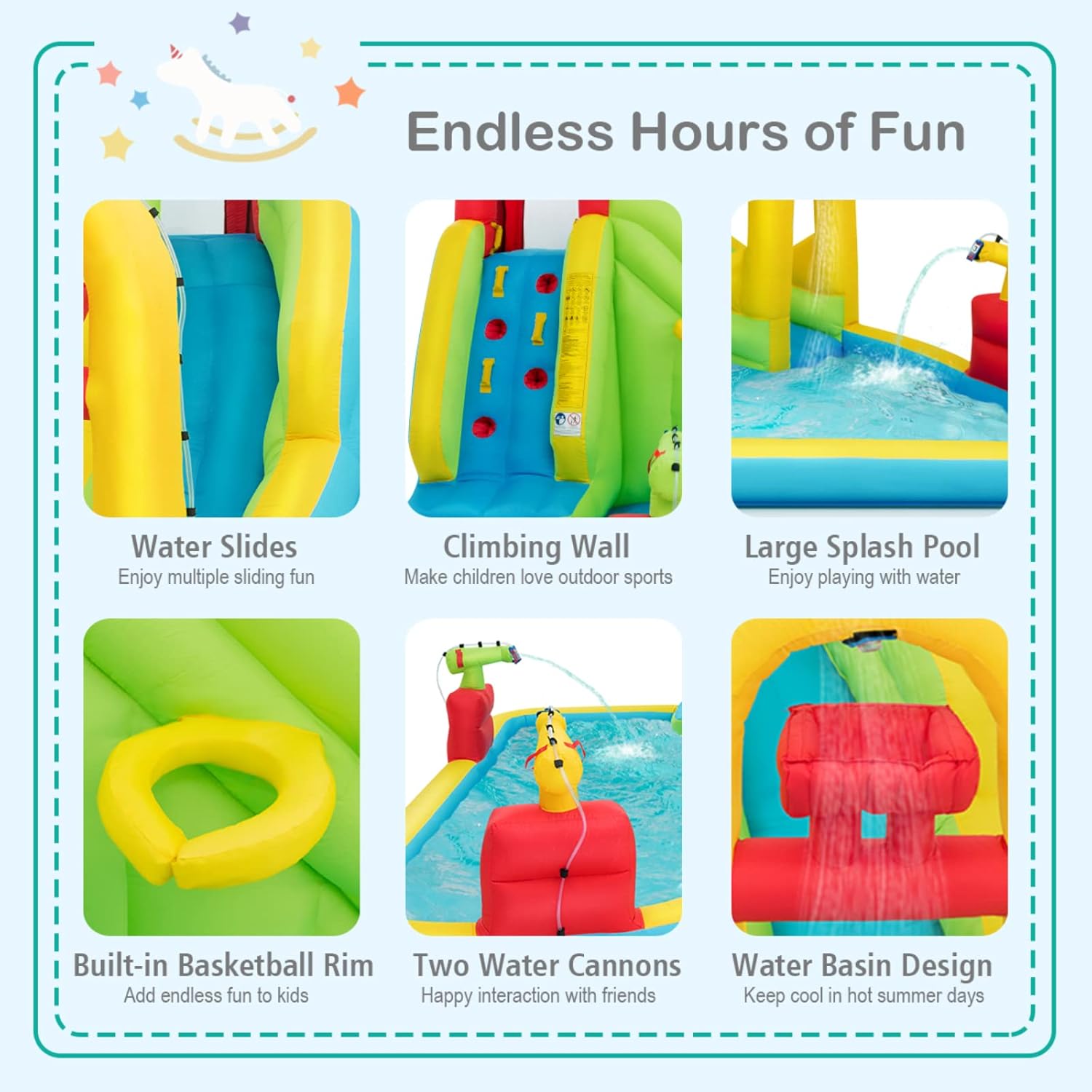 Mega Inflatable Water Park Bou - Kids Outdoor Water Slide recension och pris