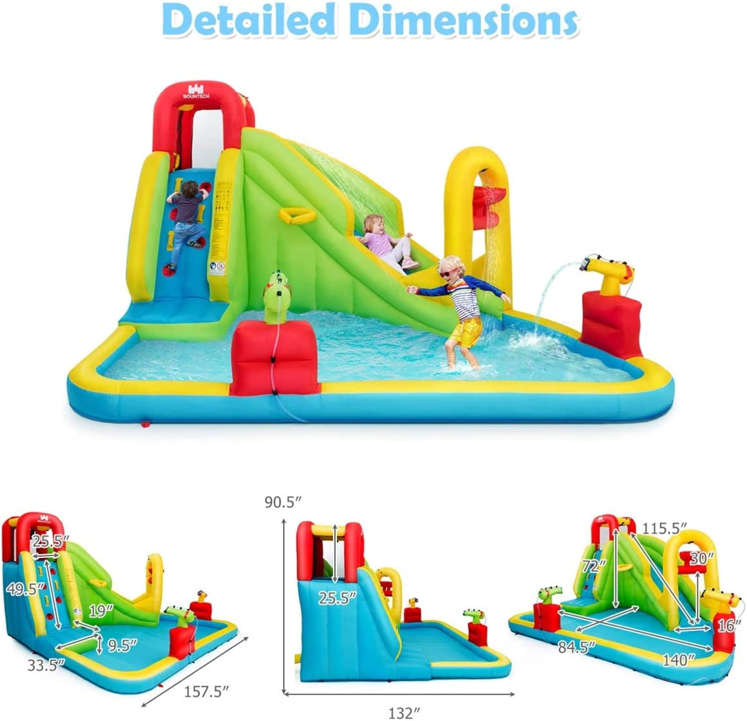Mega Inflatable Water Park Bou - Kids Outdoor Water Slide recension och pris