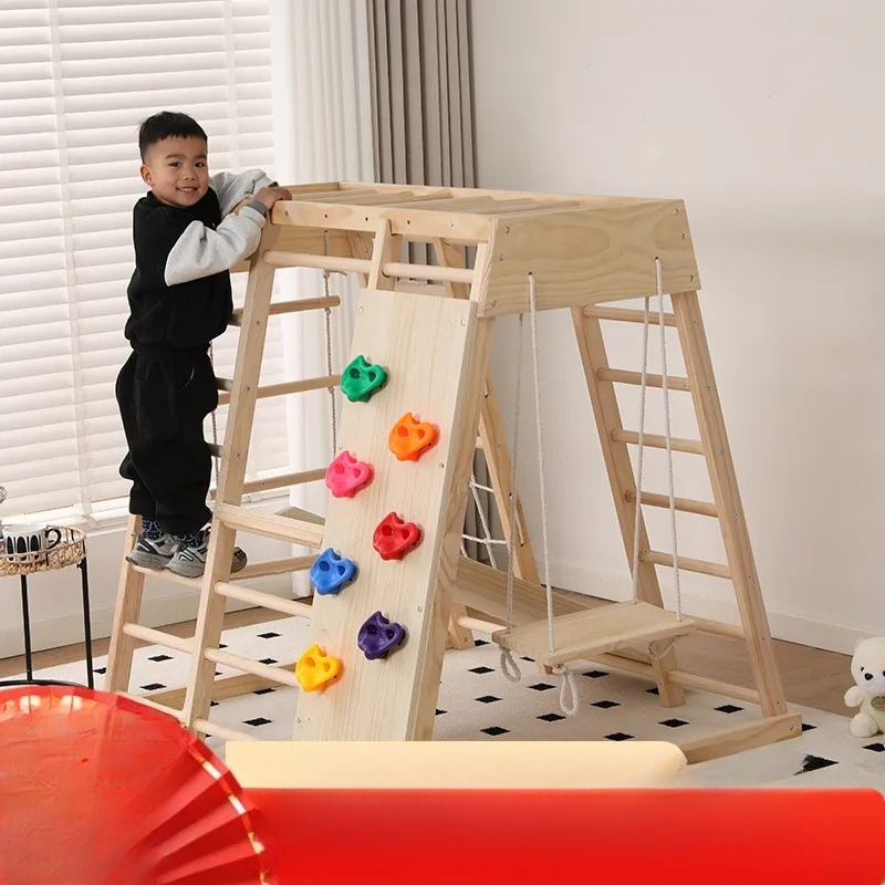 JMZ Wooden Jungle Gym Slide Cl - Kids Outdoor Wooden Climbing Frame recension och pris