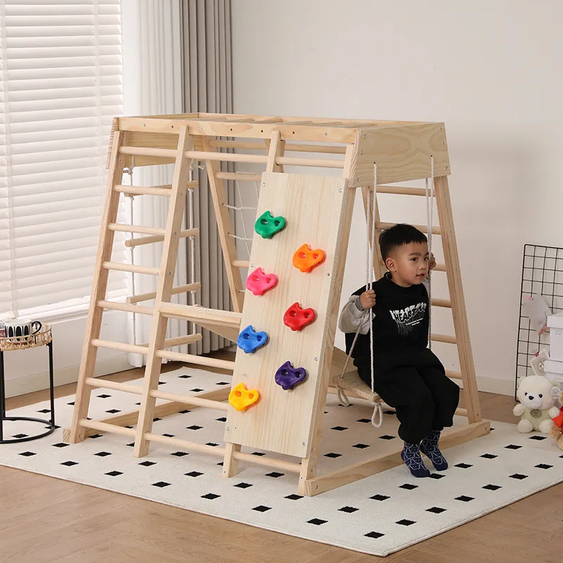 JMZ Wooden Jungle Gym Slide Cl - Kids Outdoor Wooden Climbing Frame recension och pris
