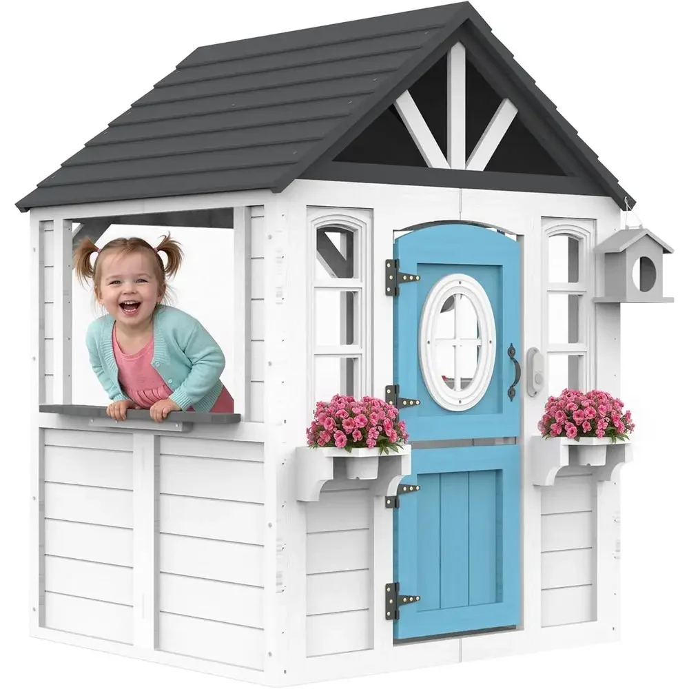 YOE Wooden Kids Playhouse with - Kids Outdoor House With Kitchen recension och pris