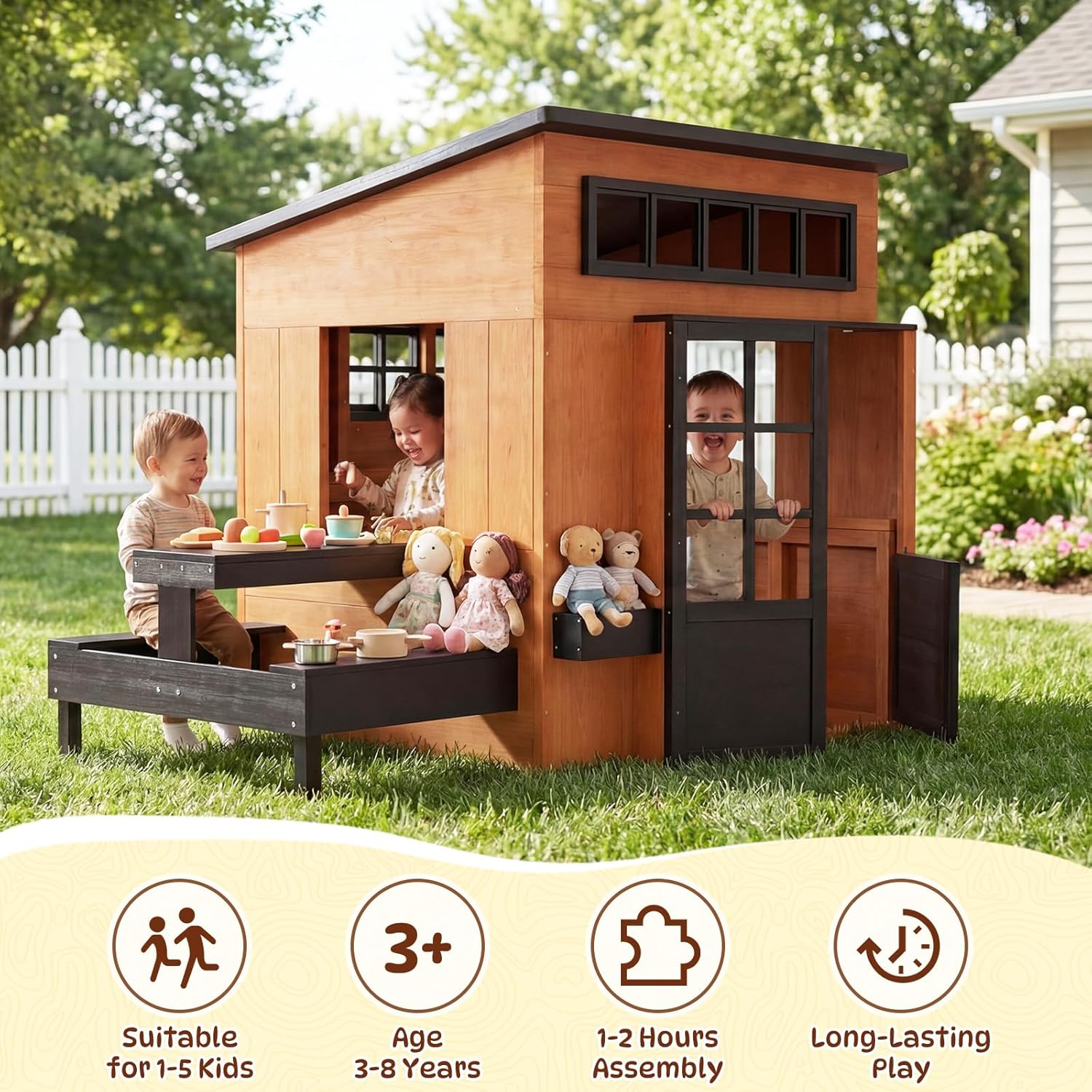 Nordivale Outdoor Playhouse Mo - Kids Outdoor House With Kitchen recension och pris