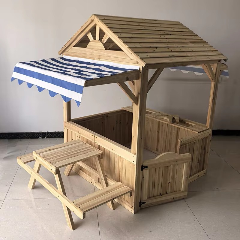 Wood Kids Play House Wooden Ch - Kids Outdoor House With Kitchen recension och pris