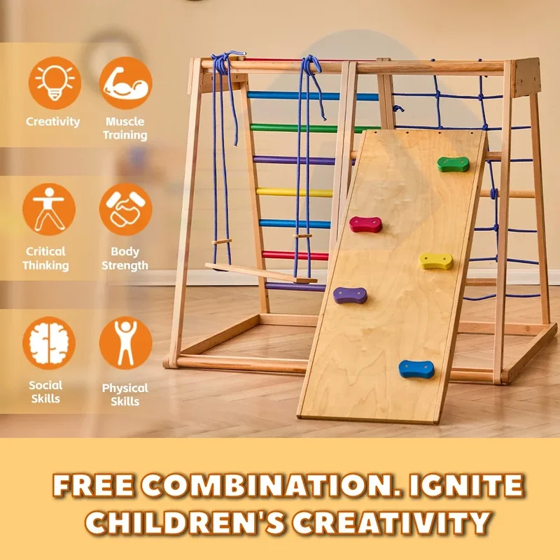 Wooden Climbing Frame Indoor P - Kids Outdoor Wooden Climbing Frame recension och pris