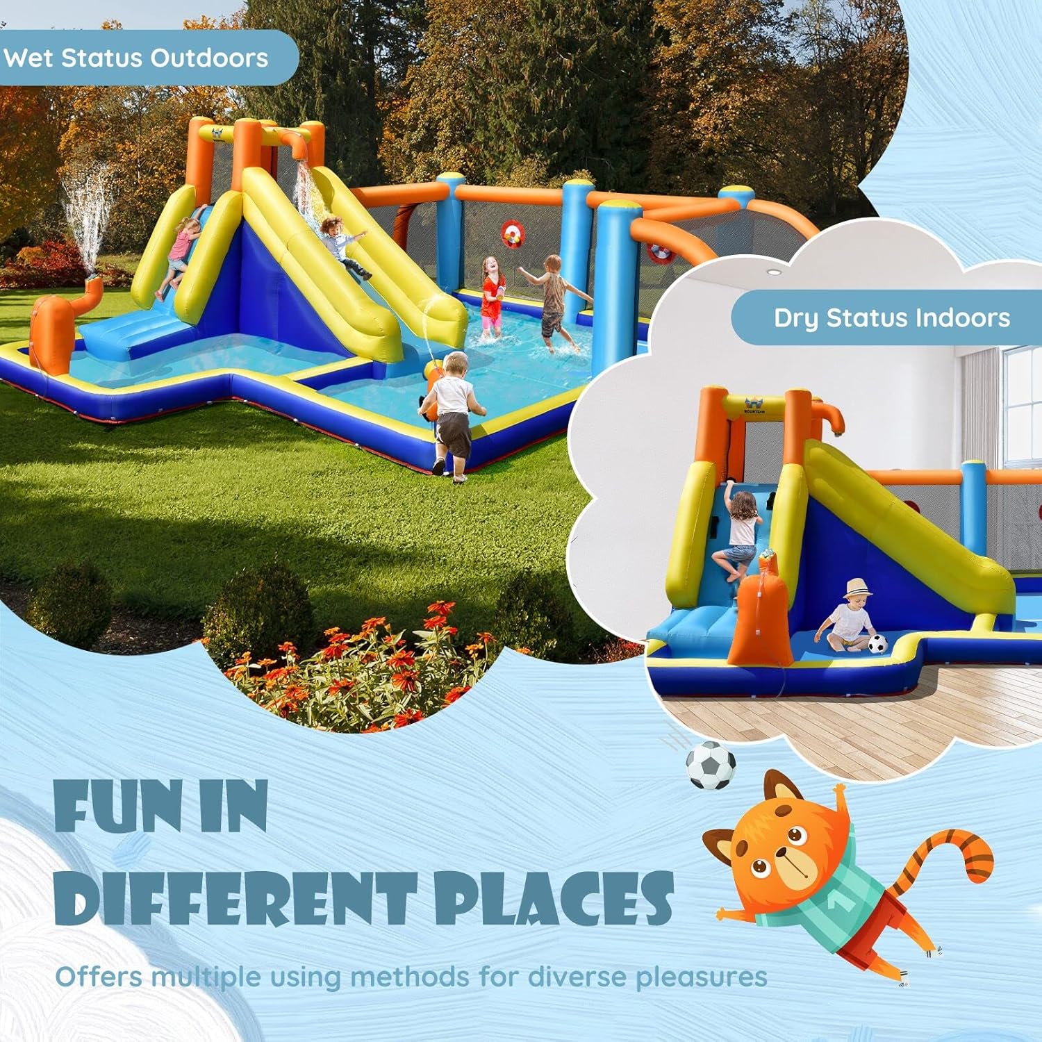 Inflatable Water Slide, Dual C - Kids Outdoor Water Slide recension och pris