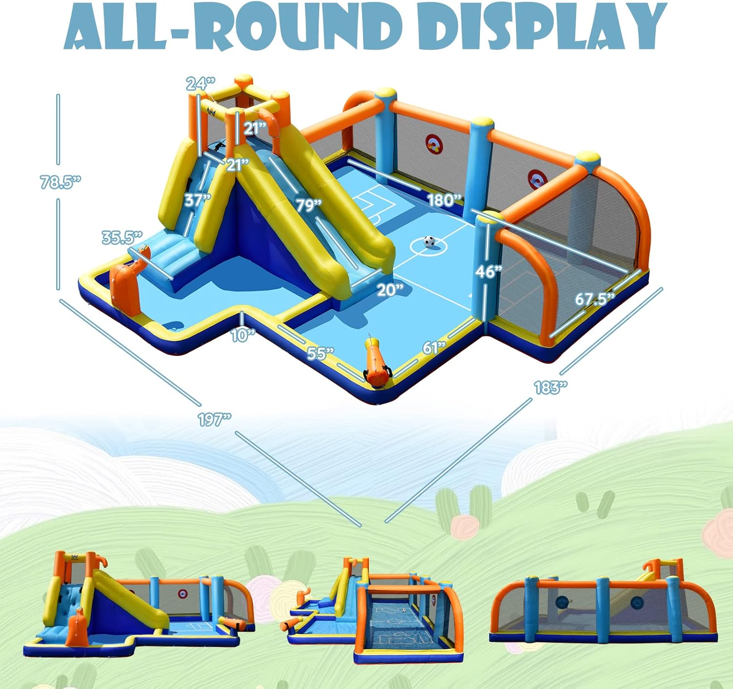 Inflatable Water Slide, Dual C - Kids Outdoor Water Slide recension och pris