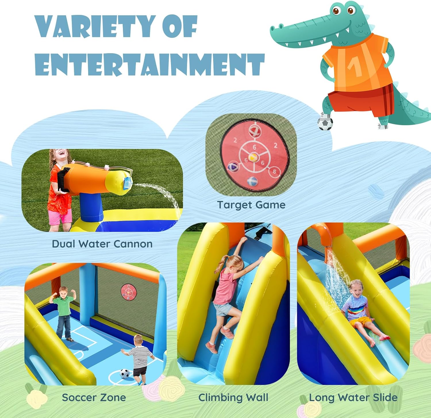 Inflatable Water Slide, Dual C - Kids Outdoor Water Slide recension och pris