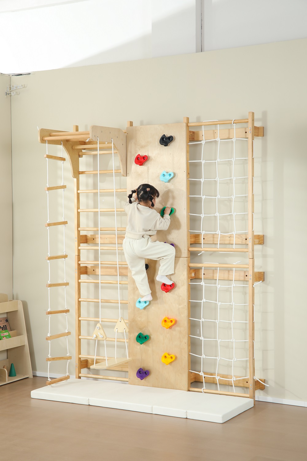 In Stock Indoor Monkey Bars Ki - Kids Outdoor Wooden Climbing Frame recension och pris