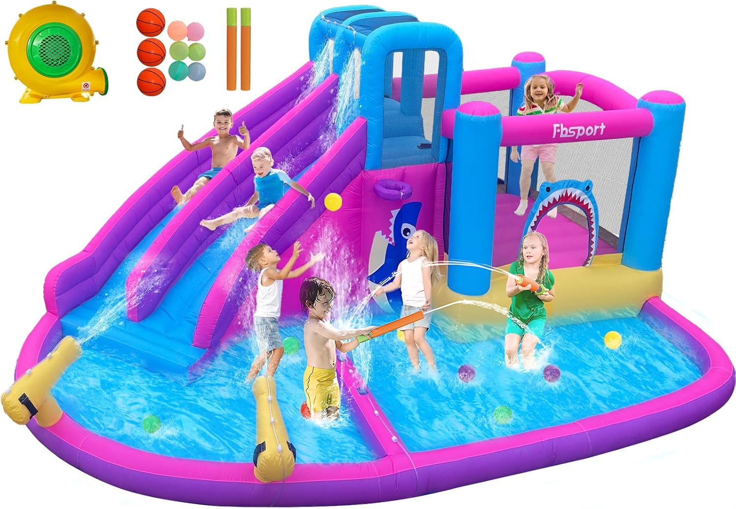 Twin Water Slides Inflatable B - Kids Outdoor Water Slide recension och pris