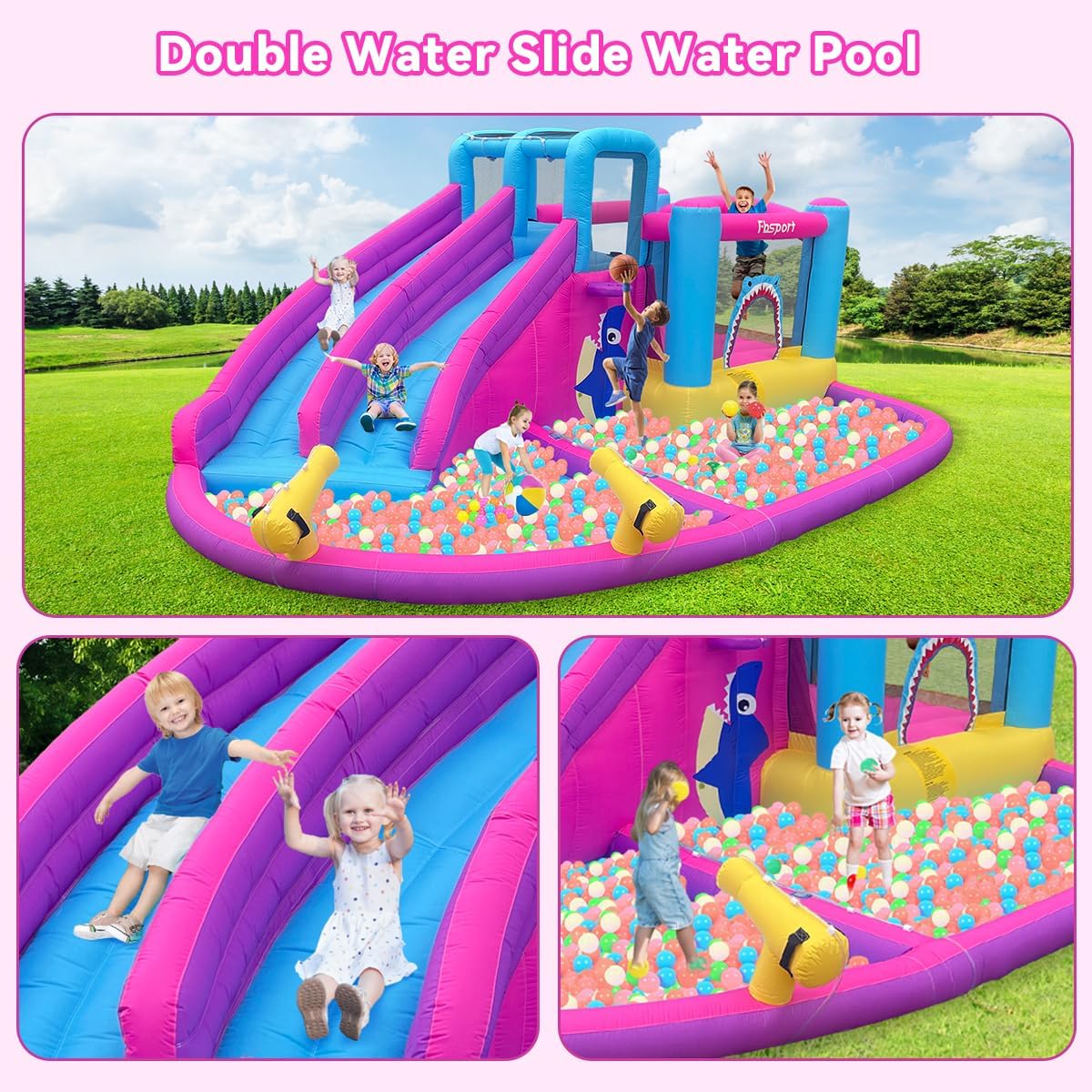 Twin Water Slides Inflatable B - Kids Outdoor Water Slide recension och pris