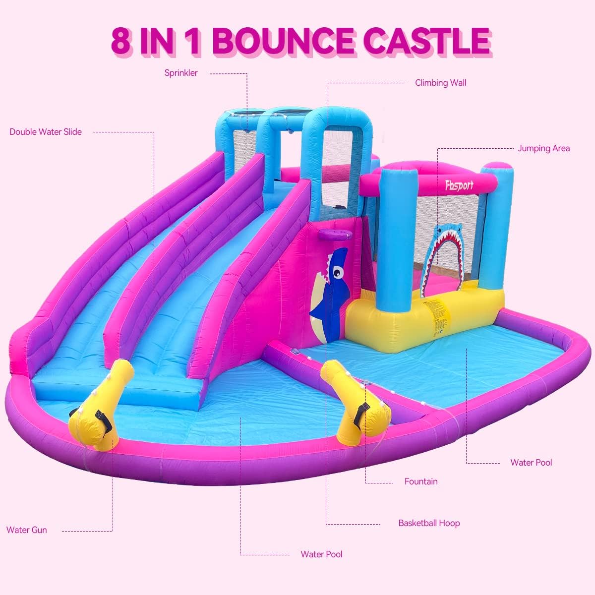Twin Water Slides Inflatable B - Kids Outdoor Water Slide recension och pris